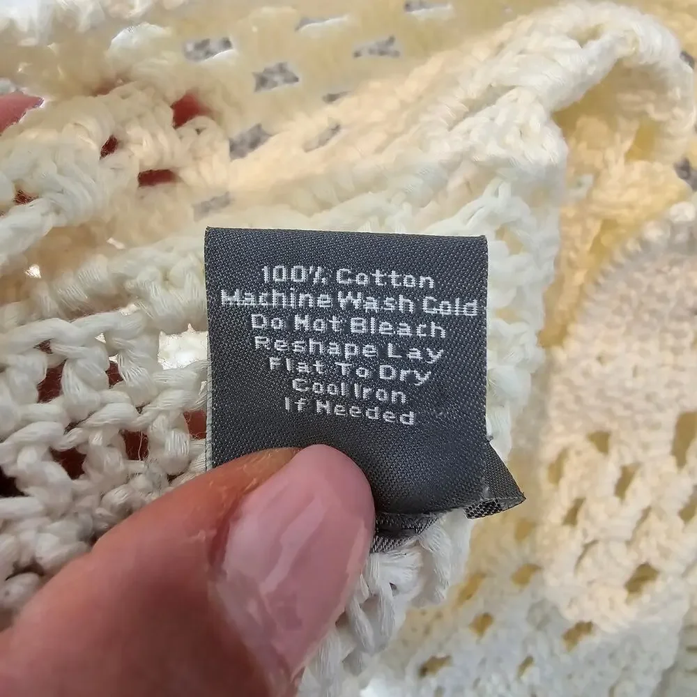 Ann Taylor Ivory Lace Crochet Sweater Cardigan Sz MP (710) - Picture 10 of 14